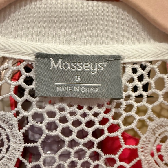 Masseys White Lace Bomber Jacket - Picture 4 of 12